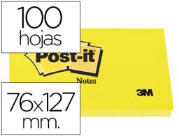 Bloc de 100 notas adhesivas Post-it 655 76x127mm. amarillas